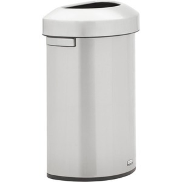 Rubbermaid Trashcan, 16Gal, 1/2 Round, Ss RCP2147550